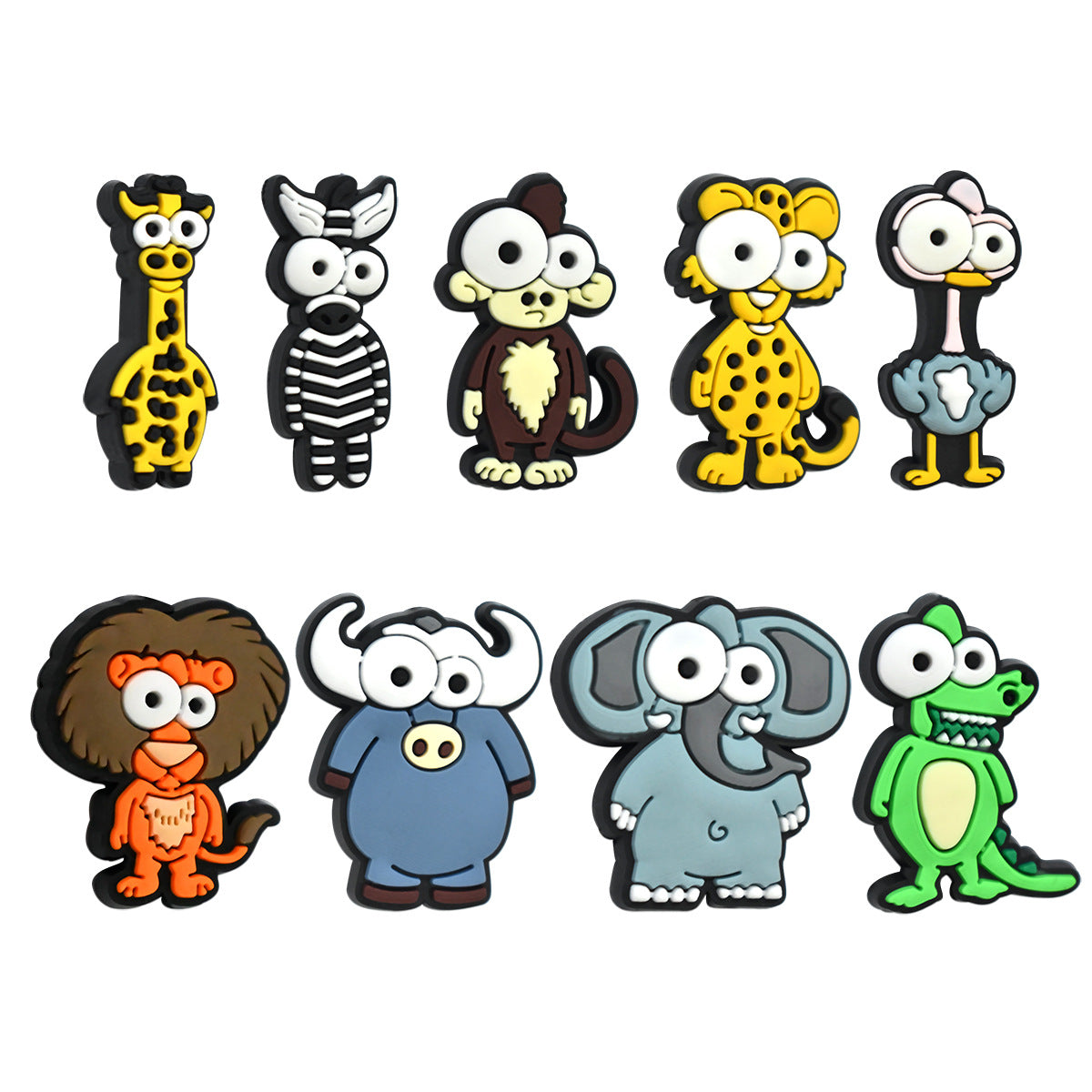 Wholesale  Random  100pcs/pack Cartoon Animal Series PVC Soft Rubber 3D Beads